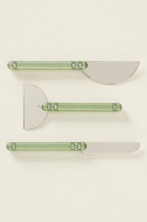 Anthropologie Holcomb Studio Wedge Cheese Knives, Set of 3