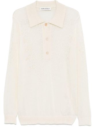 Our Legacy Big Piquet poloshirt - Wit