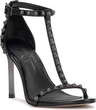Jessica Simpson Qylla Ankle Strap Stiletto Sandal in Black 01 at Nordstrom Rack, Size 8.5