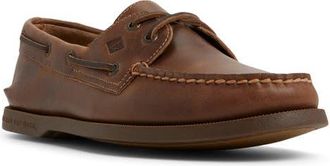 Sperry Top-Sider Authentic Original 2-Eye Cross Lace Boat Shoe in Medium Brown at Nordstrom, Size 7.5