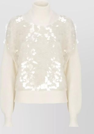 Fabiana Filippi womens wool turtleneck sweater sequins