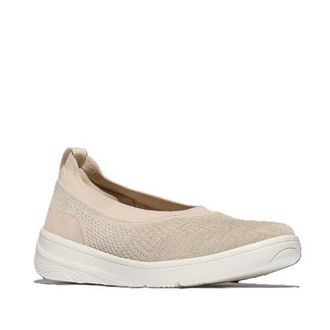 FitFlop Super Q Knit Ballet Flats in Stone Beige/platino at Nordstrom, Size 8.5