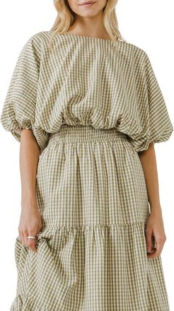 English Factory Dolman Sleeve Crop Top in Olive at Nordstrom, Size Medium