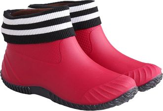 Generic Womens Short Rain Shoes Ankle Rain Boots For Ladies Fully Waterproof Snow Rain Ankle Welly Wellington Boots With Socks Slip On Walking Shoes Thick Sol