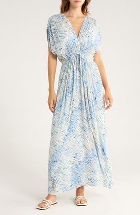Elan Wrap Maxi Cover-Up Dress in Blue Sahara at Nordstrom Rack, Size Small