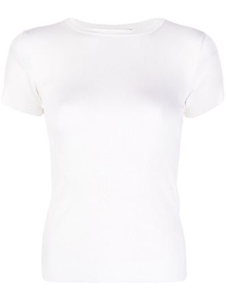 Ralph Lauren Collection SILK RIB-SS T-SHIRT-SHORT SLEEVE-SWEATER - Neutrals