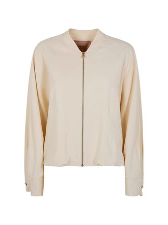 Twin-Set Cropped Lightweight Jacket with Front Zipper Closure