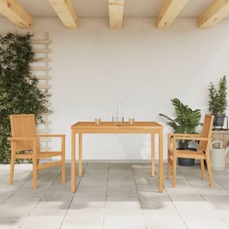Berkfield Home 3 Piece Garden Dining Set Solid Wood Teak in Brown