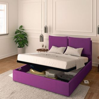 Baldiflex Baldiflex Letto Contenitore Matrimoniale 160x200 Licia In Tessuto Con Rete A Doghe Colore Fucsia