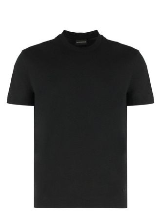 Tシャツ・カットソー EMPORIO ARMANI Men T-shirt Black 1 EM001026AF13669 MC202 Emporio Armani Black Men's cotton T-Shirt EA Glossy print