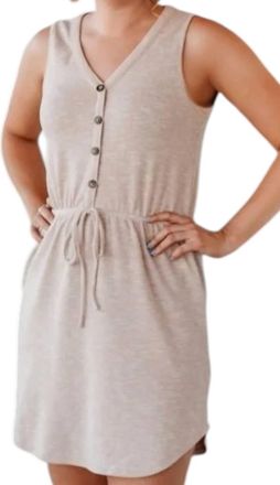 Gilli Ribbed Mini Dress In Oatmeal