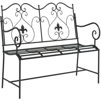 vidaXL Banco De Jard&iacute;n Negro 104 X 54 X 93cm Acero Vidaxl