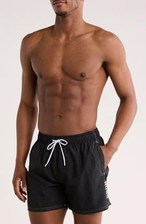 BOSS Max Swim Trunks in Black at Nordstrom Rack, Size Xx-Large