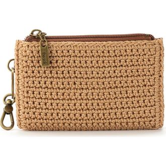 The Sak Encino Crochet Card Wallet in Bamboo at Nordstrom