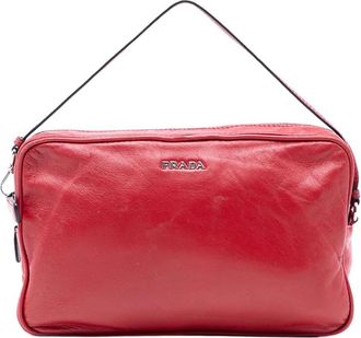Prada Pre-owned Handbags, female, Red, Size: ONE SIZE Pre-owned Vintage Leather Shoulder Bag