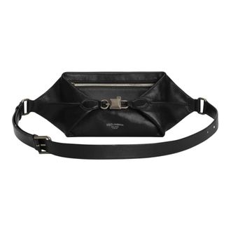 Dolce & Gabbana Lock Belt Bag - male - Dolce & Gabbana - Bum Bags - Black - ONE SIZE - Bags