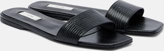 Toteme Lizard-effect leather slides