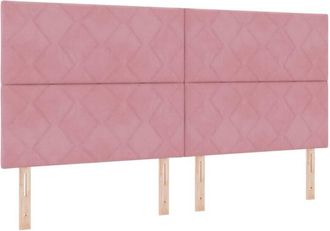 vidaXL Box Spring Bed with Mattress Pink 200 x 200 cm Velvet vidaXL