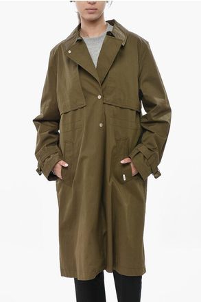 Woolrich Light Cotton Coat HAVICE with Logo Buttons size Xl