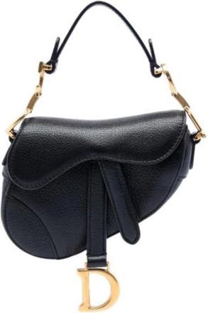 Dior Pre-owned Saddle Bag - Dames - Vintage Schoudertas - Zwart - ONE Size - Leer - Vintage