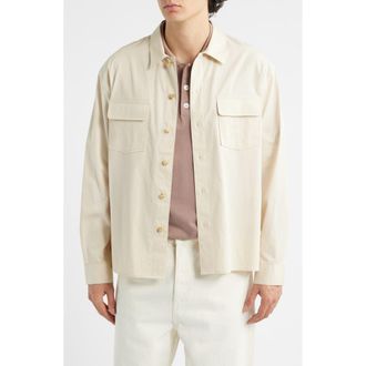 Frame Denim Double Pocket Overshirt in Light Beige at Nordstrom, Size Xx-Large