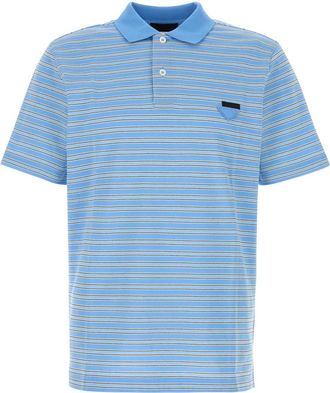 Prada Embroidered Piquet Polo Shirt