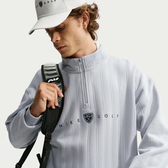 Nike Mens Fairway Fresh Therma-FIT Oversized 1/2-Zip Golf Top in Grey | II0770-012