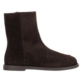 Estro & Luminara Schoenen, Dames, Bruin, 39 EU, Leer, Enkellaarsjes