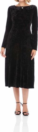 Karen Kane Kate Long Sleeve Velvet Midi Dress In Black