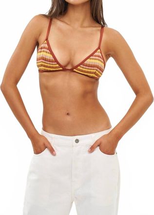 Bananhot Ann Triangle Bikini Top In Jack Toffee Rib
