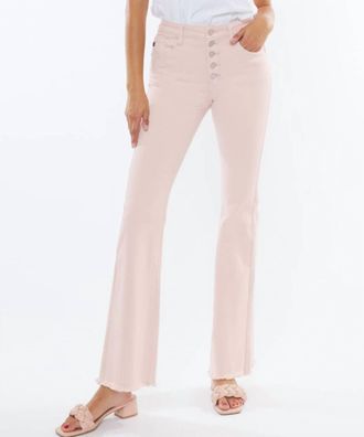 Kancan Ricola High Rise Flare Jean In Light Pink Wash