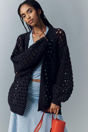 Maeve Chunky Open-Stitch Cardigan