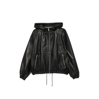 Tela Hooded Leather Jacket