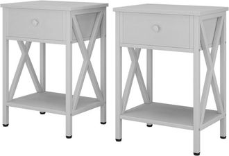 Vicco Comodino camera da letto Keno, Bianco, 40 x 55 cm Set di 2 Vicco