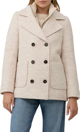 s.Oliver Cabanjacke S.OLIVER, Damen, Gr. 38, beige melange, Web, Obermaterial: 65% Polyester, 35% Wolle. Futter: 100% Polyester, unifarben, gerade h&uuml;ftbedecken