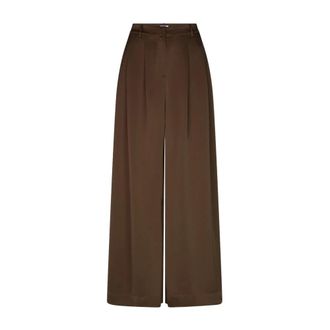 Dante6 Onique Wide Leg Satin Pants - Dames - Broeken - Bruin - Maat: L Satijn
