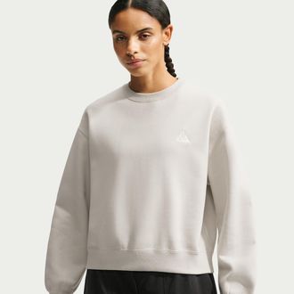 Nike Womens Nike ACG Tuff Fleece Therma-FIT Crew-Neck Sweatshirt in Grey | IH0715-009