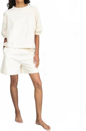 Beaumont Organic Sylvia Organic Cotton Lounge Shorts In Undyed Felpe