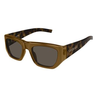 Saint Laurent SL740002 Square Full Rim Sunglasses - Brown
