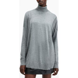 AllSaints Bern Merino Wool Turtleneck Sweater in Grey Marl at Nordstrom Rack, Size Small