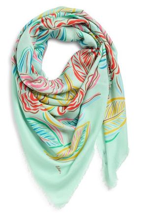 Echo Gestural Rose Print Square Scarf in Multi at Nordstrom