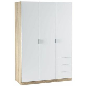For&eacute;s Armario 3 puertas 3 cajones blanco roble