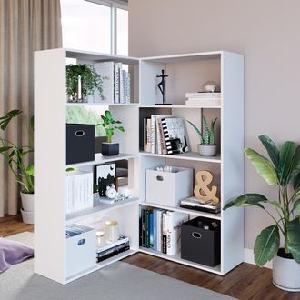 Vicco Estante De Esquina Laine, Blanco, 170 X 142.4 Cm