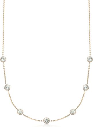 Ross-Simons CZ Station Necklace in 14kt Yellow Gold