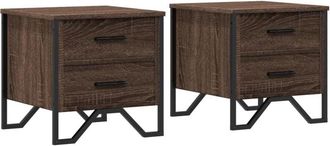 vidaXL Vidaxl - Bedside Cabinets 2 pcs Brown Oak 40x41x40 cm Engineered Wood
