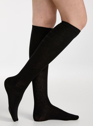 Simons Womens Solid Knee-High Socks