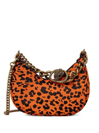 Kurt Geiger small Chelsea Hobo leopard-print chain tote bag - women - Leather/Polyurethane - One Size - Orange