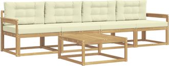 vidaXL Conjunto De Sof&aacute;s De Exterior 4 Uds. Blanco Y Crema Vidaxl