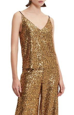 ottod'Ame Top With Sequins in Gold at Nordstrom, Size 38 It