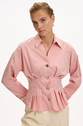 Exquise Erika Cotton Poplin Shirt in Pink at Nordstrom, Size X-Large